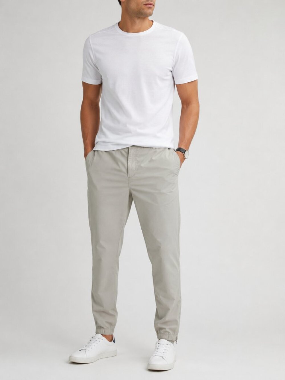 Onia 360 Tech Tapered Stretch Pants Stone Pebble Size 34 Travel Golf